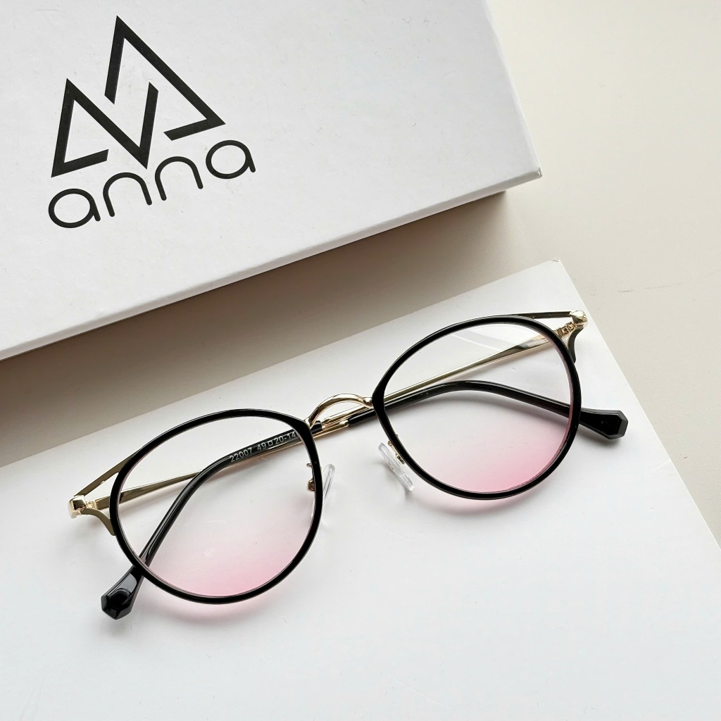 Gọng kính cận thời trang nam nữ ANNA kim loại dáng oval cánh tiên unisex cá tính OL 22007 | BigBuy360 - bigbuy360.vn
