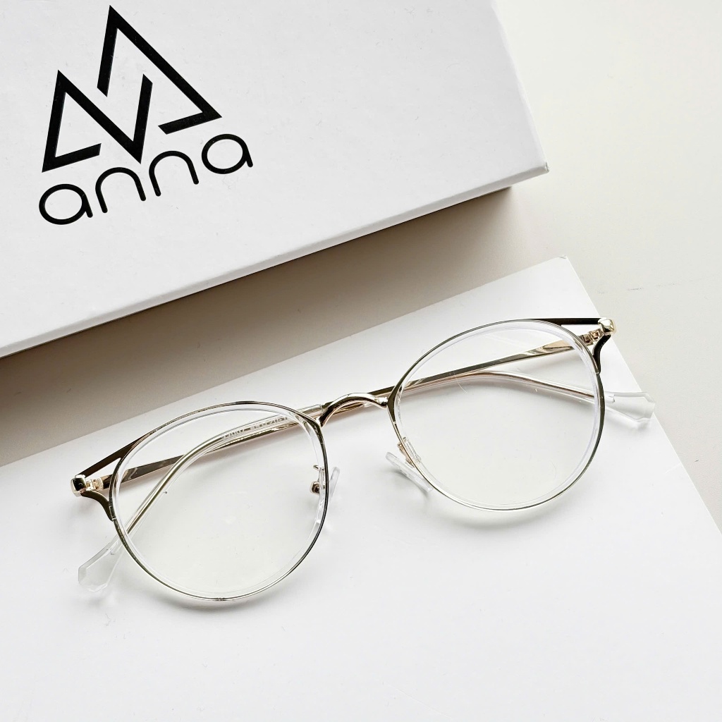 Gọng kính cận thời trang nam nữ ANNA kim loại dáng oval cánh tiên unisex cá tính OL 22007 | BigBuy360 - bigbuy360.vn