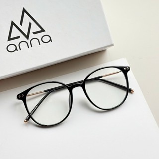 Gọng kính cận thời trang nam nữ ANNA kim loại dáng tròn unisex cá tính OL 01257
