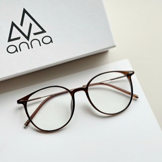 Gọng kính cận thời trang nam nữ ANNA kim loại dáng tròn unisex cá tính OL 83083