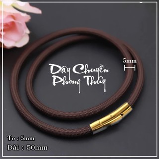  Dây chuyền dù thái nâu phong thủy khóa vàng tài lộc 