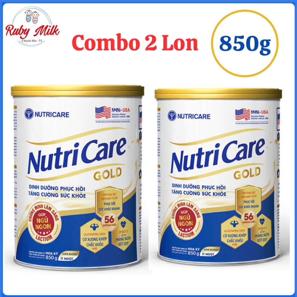 Combo 2 Lon Sữa Bột Nutricare Gold Lon 850g Phục Hồi Sức Khỏe
