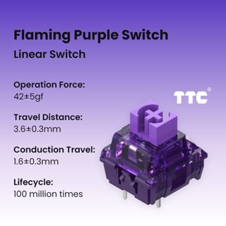 Combo 100 trục phím cơ - swtich TTC Flame Purple V4