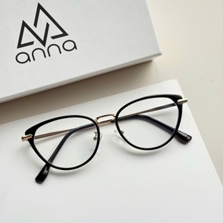 Gọng kính mắt thời trang ANNA nam nữ dáng mắt mèo chất liệu kim loại cao cấp OL 89013