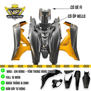  Dàn áo Sirius 50 110cc tặng Dè Fi Ốp Hello Nạ 3 lỗ - Nhựa bóng + Nhựa nhám 16 món. BH 24 tháng 