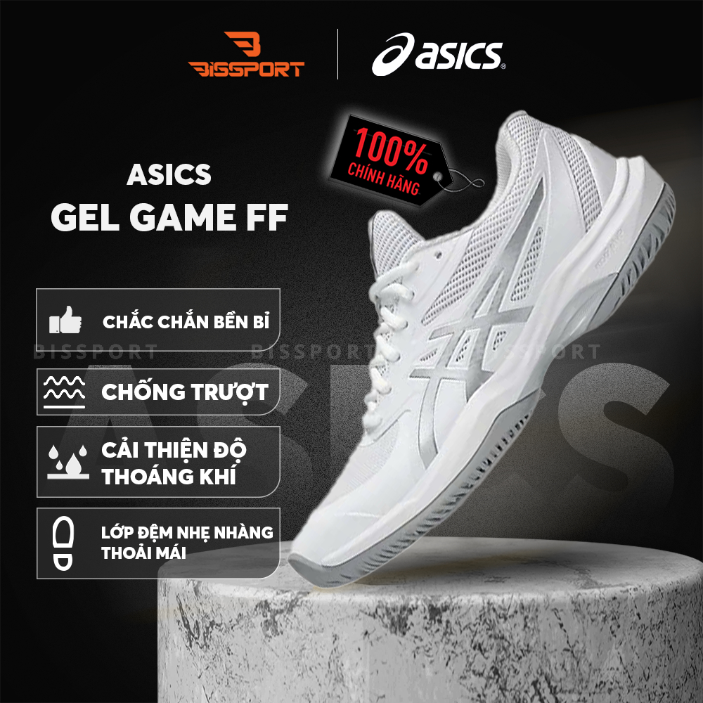 Giày Tennis/Pickleball ASICS GAME FF Chính Hãng – Trắng – Nhẹ, Bám Sân – Công Nghệ GEL™ Giảm Chấn – 
