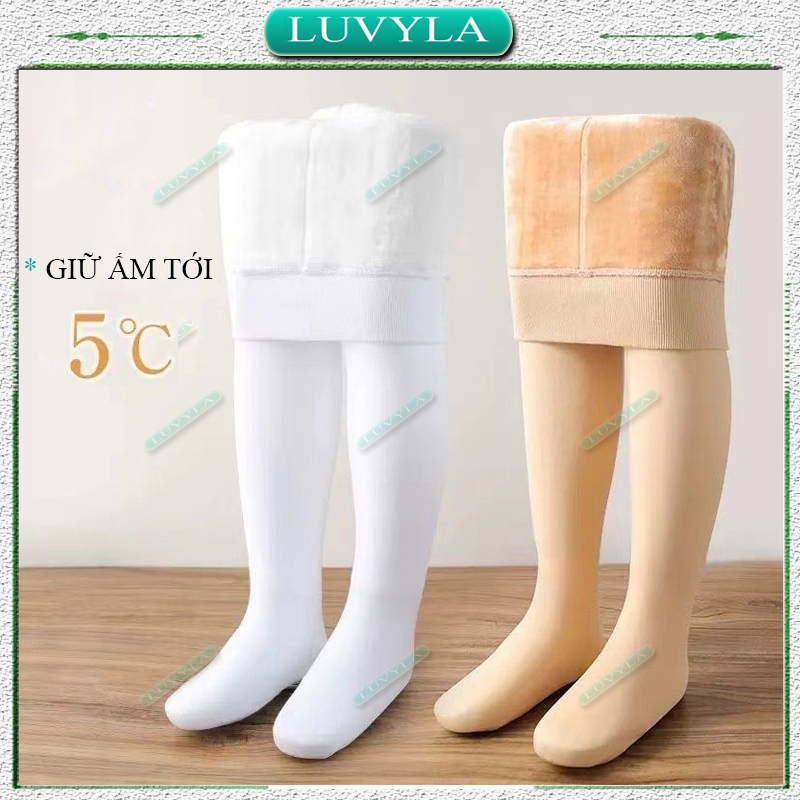 Quần tất cho bé gái màu da chân lót lông siêu mềm giữ nhiệt giữ ấm tới 5 độ LUVYLA QT01