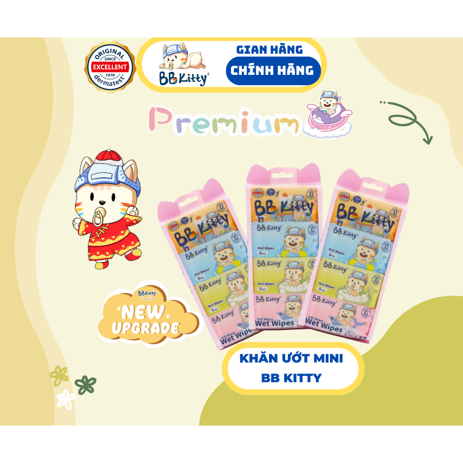 [BB KITTY] Khăn ướt Mini BB Kitty Nhỏ gọn, Mềm mại, Tiện lợi An Toàn