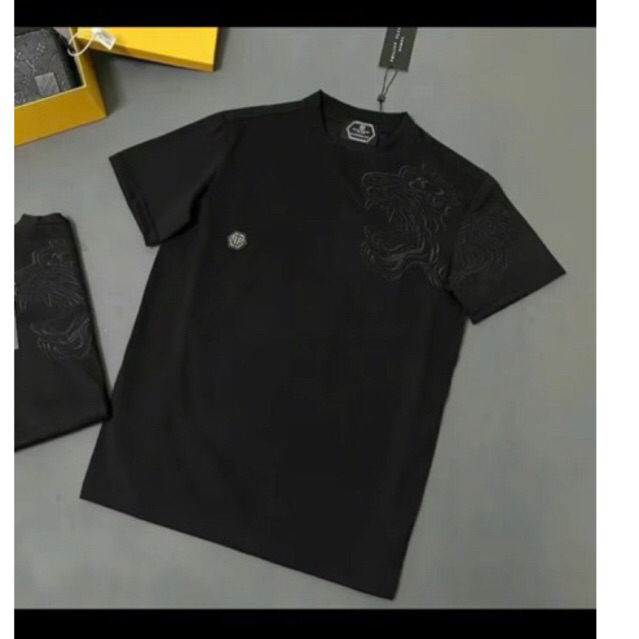 Áo Phông Nam Philip Plein Đính Logo Ngực Cực Đẹp - Áo Thun Nam Philip Pờ Len Thêu Hổ Siêu Hót