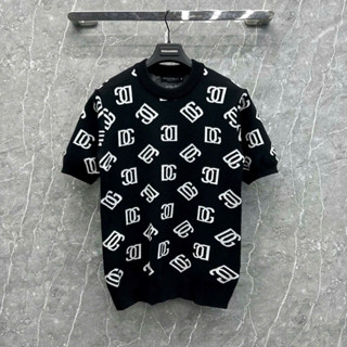 Áo phông len nam nữ PB vải len dệt hoạ tiết logo chữ Đôn Chề monogram tràn thân dày dặn boy phố AP567P