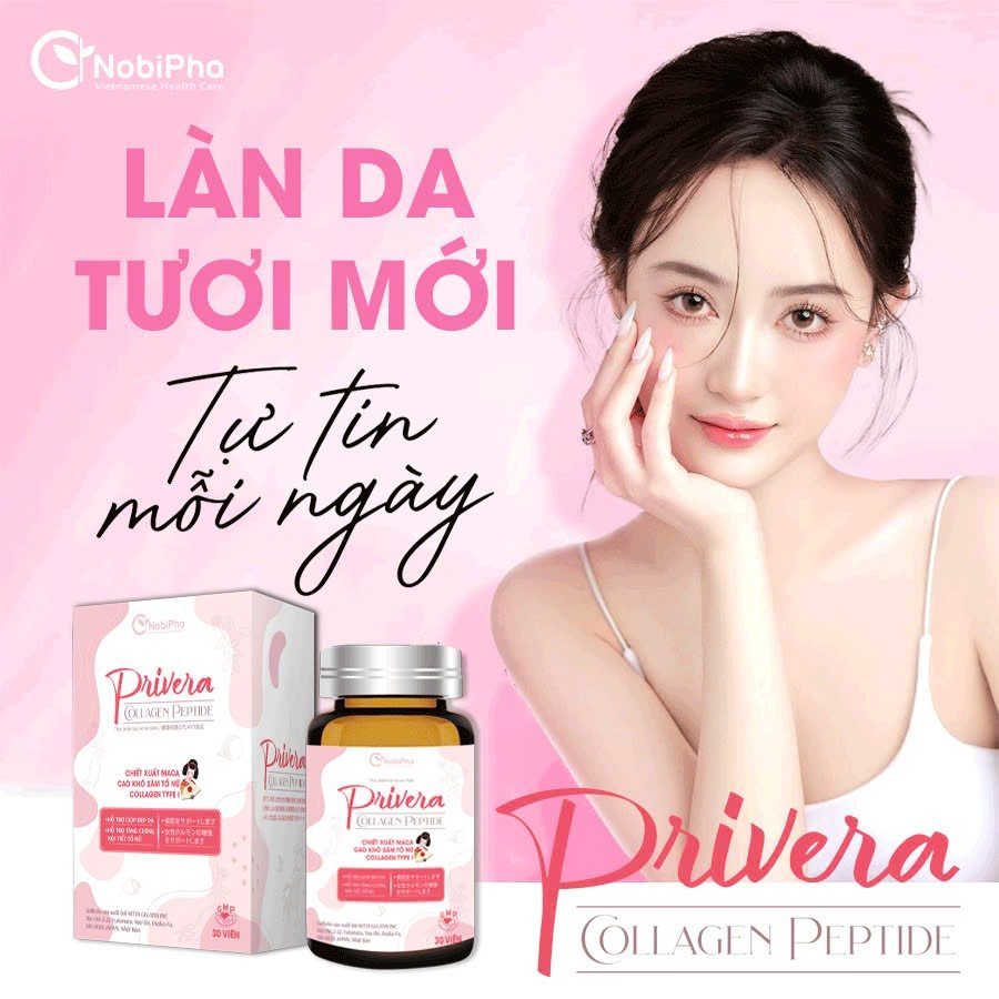 COLLAGEN PRIVERA - GIÚP LÀM ĐẸP DA - CÂN BẰNG NỘI TIẾT TỐ - Hộp 30 viên