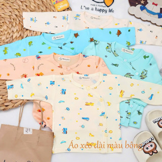  Áo Tay Dài  Tay Ngắn Màu Vải Thun Lạnh Cao Cấp Minky Mom In Hình Động Vật Cho Bé Sơ Sinh 3-7kg 