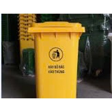 Thùng rác nhựa HDPE 120L màu vàng