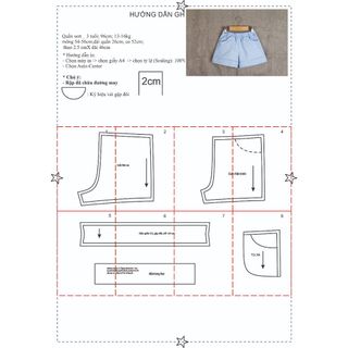 Rập giấy A0 mã R361 - Rập quần bé gái