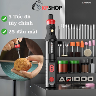 Bút mài điện mini ARIDOO 25 đầu 5 tốc độ tùy chỉnh, màn hình LCD, máy mài khắc mini dành cho chế tác và sáng tạo