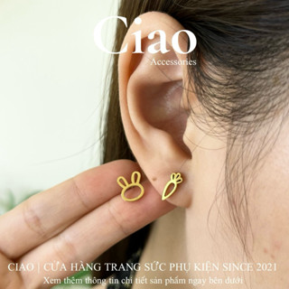 [HOẢ TỐC 1H] Khuyên tai/ Bông tai titan không đen gỉ thiết kế đơn giản xinh xắn Anie Ciao