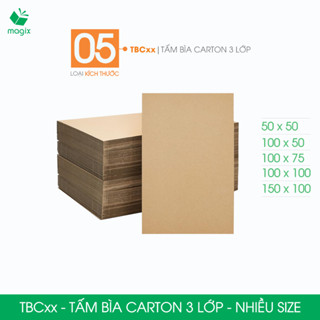 TBCx - Combo 5 tấm bìa carton 3 lớp nguyên tấm cứng cáp - Nhiều size - Bìa gói hàng, bìa mô hình