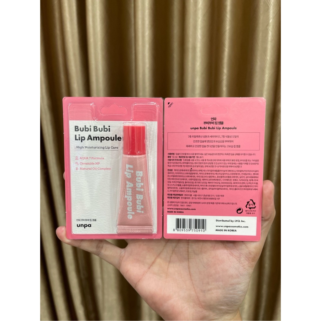 Tẩy Tế Bào Chết Môi & Son Dưỡng Môi Unpa Bubi Bubi Bubble Lip Scrub & Lip Ampule Hàn Quốc 10ml
