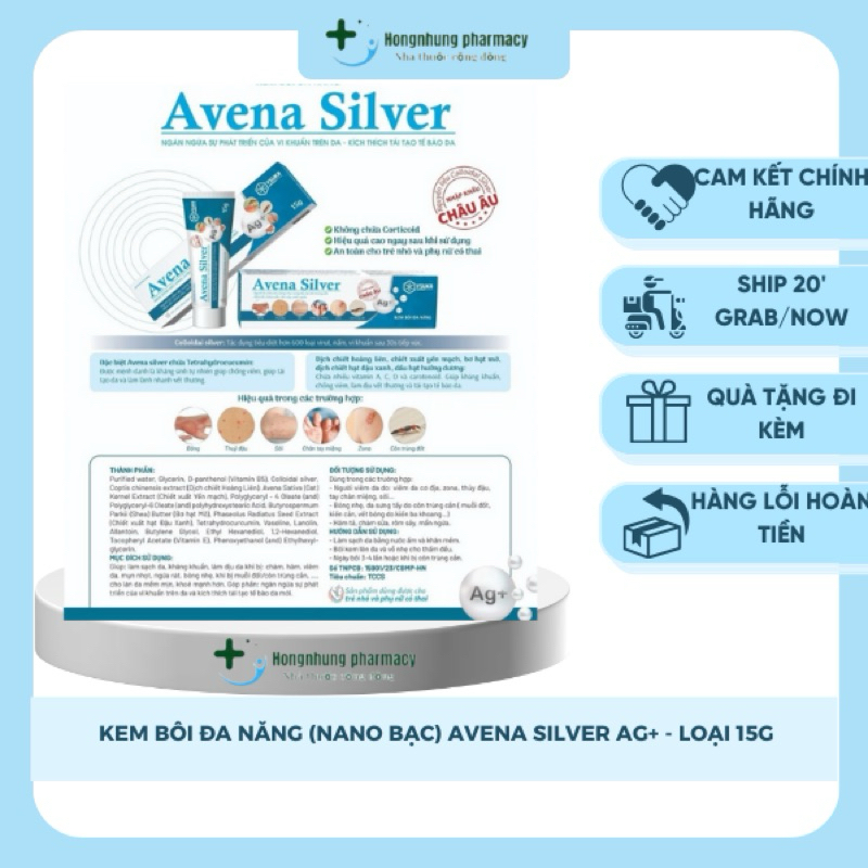 Kem bôi đa năng (Nano bạc) Avena Silver Ag+ - loại 15g