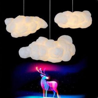  Đèn LED Đám Mây Bông Xốp Nhẹ Treo Trần Decor Studio Quán Cafe Cửa Hàng Thời Trang 