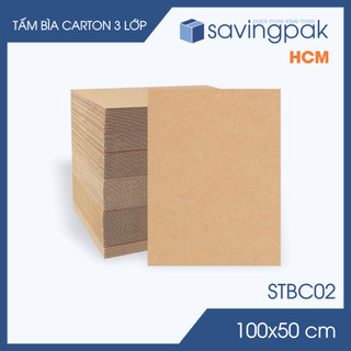 STBC02 - 100x50 cm - 5 tấm bìa carton 3 lớp nguyên tấm cứng cáp, bìa gói hàng, bìa mô hình