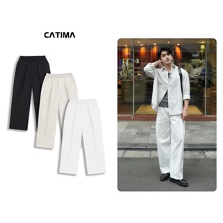 [Bản vải đẹp] Quần Kaki QK21 xếp li ống rộng phủ giày Catima unisex - Cạp chun co giãn thoải mái - Không co rút