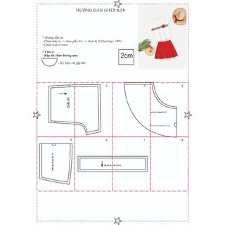 Rập  mã R364 - chân váy có quần bên trong cho bé