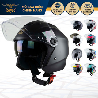 Mũ bảo hiểm 3/4 đầu Royce Xh01 có 2 kính chính hãng cho nam nữ đi xe máy bảo hành 12 tháng