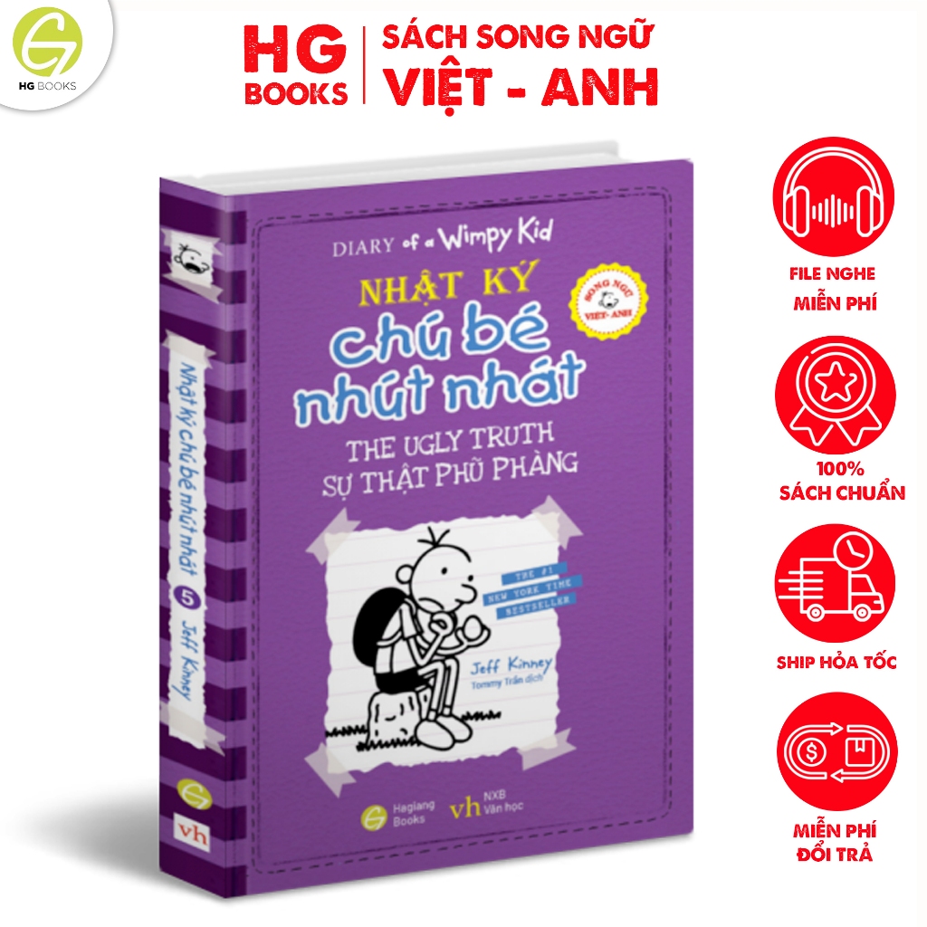 Sách Nhật Ký Chú Bé Nhút Nhát Tập 5 Song Ngữ Việt Anh -  Diary of Wimpy Kid Sự Thật Phũ Phàng