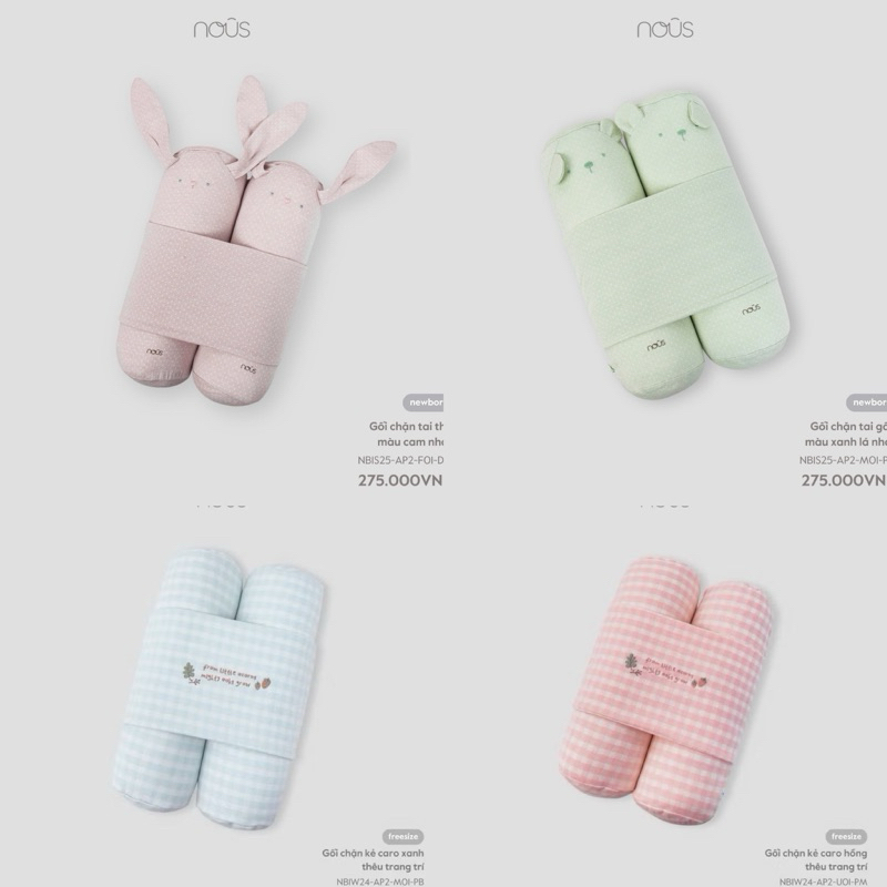 (Nhùn nhùn)Gối chặn Nous Giúp Bé Ngủ Ngon