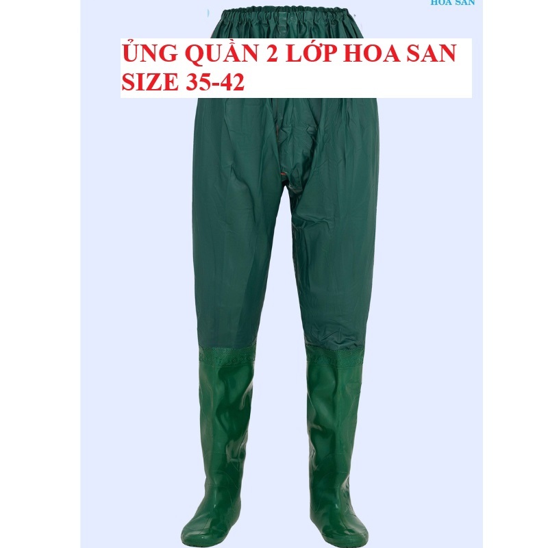 [2 LỚP] Ủng quần 2 lớp Hoa San size 35-43 đế mềm, ủng đi mưa, ủng lội nước