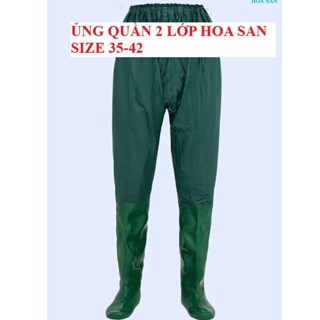 [2 LỚP] Ủng quần 2 lớp Hoa San size 35-43 đế mềm, ủng đi mưa, ủng lội nước