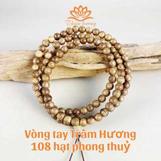 Vòng tay chuỗi trầm hương 108 hạt, Trầm Tốc Vườn, Mang may mắn bình an tài lộc,...Thienhuong
