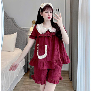 Bộ Đồ Ngủ Baby Chất Mềm Mịn Mặc Nhà Mùa Hè, Set Pijama Nữ Tiểu Thư Kèm 2 Charm Dễ Thương - C15