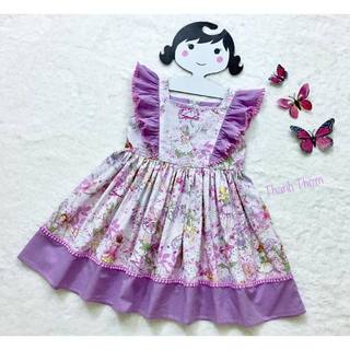 Rập mã R396 - đầm cổ vuông cho bé