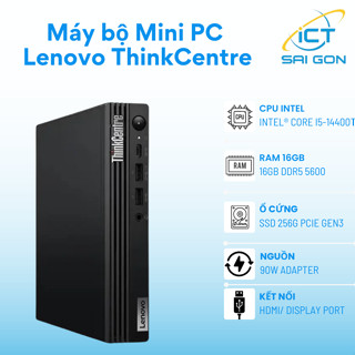 Máy bộ Mini PC Lenovo ThinkCentre M70q Gen 5 Tiny Core i5-14400T, Ram 16GB, SSD 256GB, Wifi 6