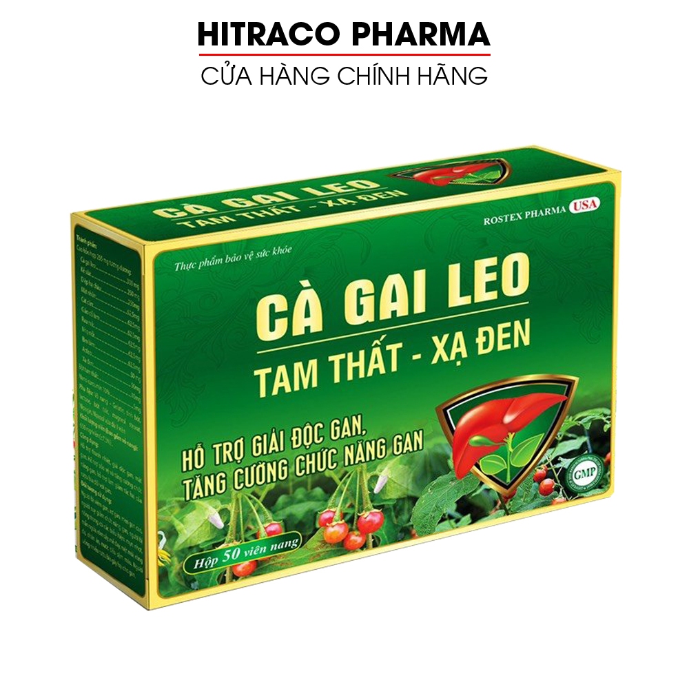 Viên uống bổ gan Cà Gai Leo Tam Thất Xạ Đen (vỉ) mát gan, giải độc gan - 50 viên