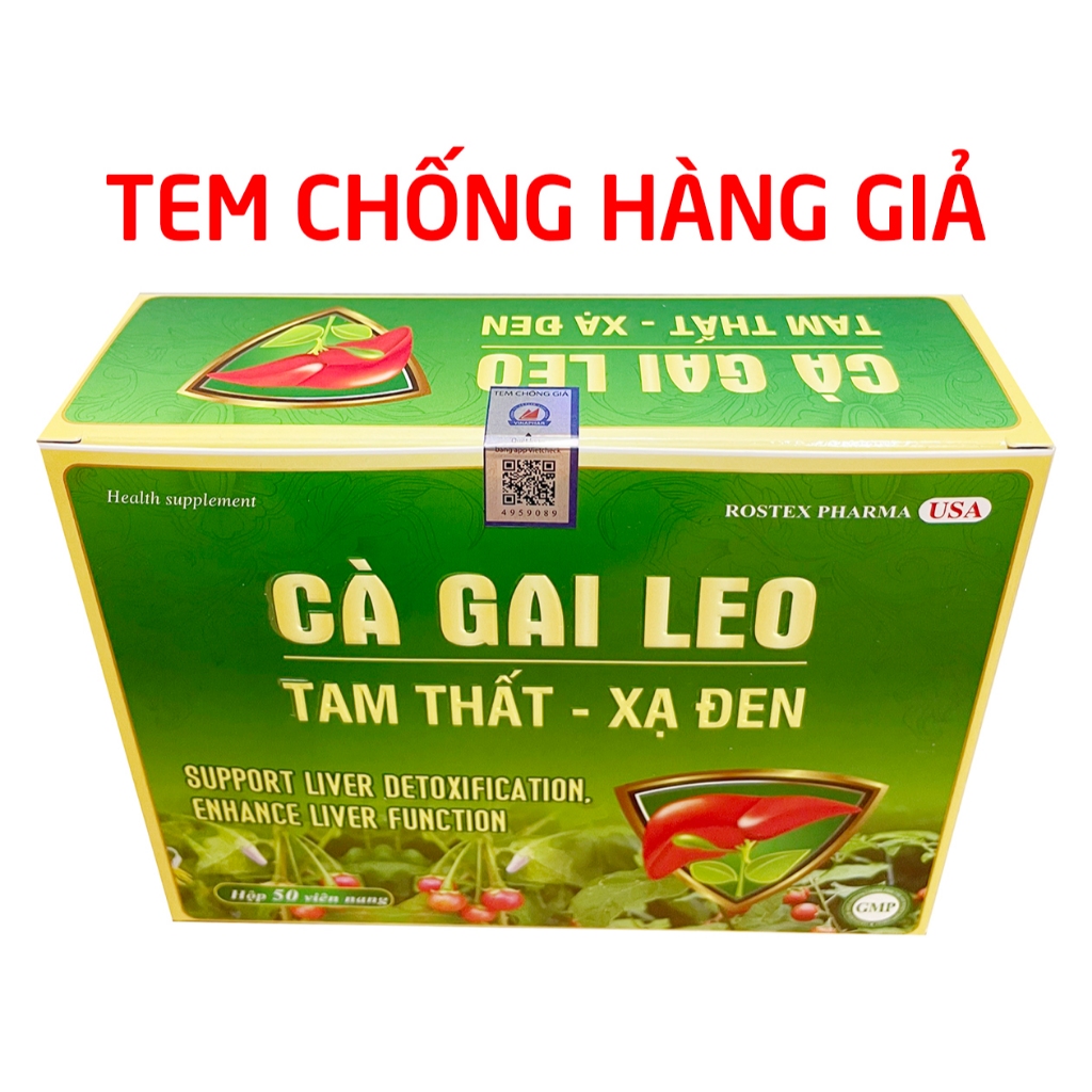 Viên uống bổ gan Cà Gai Leo Tam Thất Xạ Đen (vỉ) mát gan, giải độc gan - 50 viên