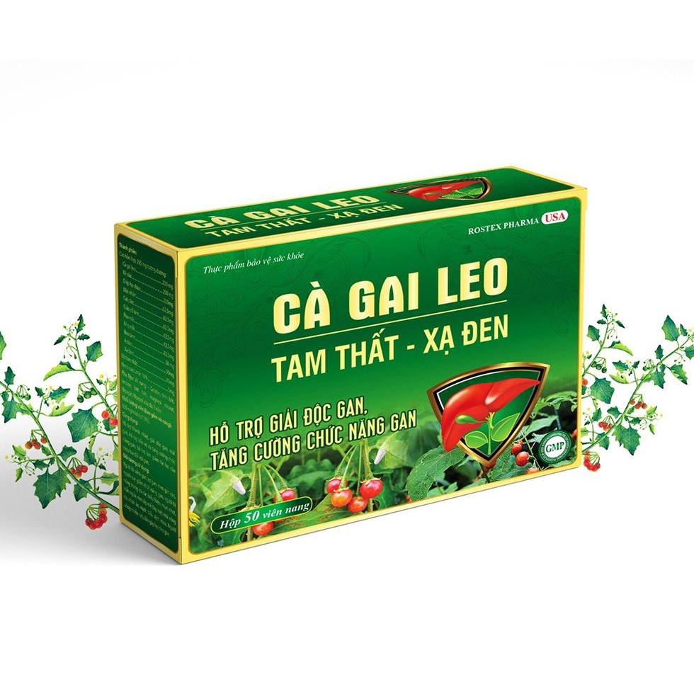 Viên uống bổ gan Cà Gai Leo Tam Thất Xạ Đen (vỉ) mát gan, giải độc gan - 50 viên