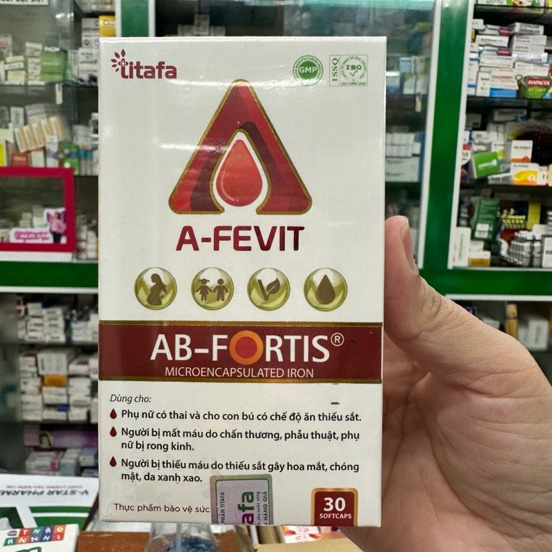 Viên uống bổ máu A-Fevit-Bổ sung sắt&acid folic hạn chế thiếu máu do thiếu sắt