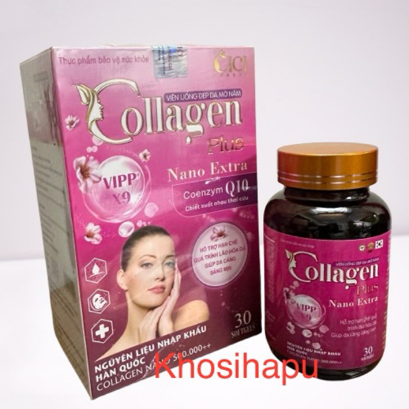 Viên uống Collagen Plus Nano Extra hỗ trợ làm đẹp da giảm nám chống nhăn da sáng da tăng nội tiết tố nữ chính hãng