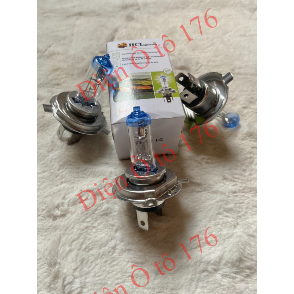 COMBO 5 bóng đèn pha H4. Bóng đèn pha ô tô H4-HCL đầu xanh siêu sáng