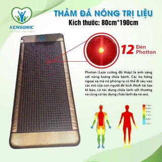 (Tặng Gối Đá Nóng) Thảm Đá Nóng Dưỡng Sinh KENSONIC KS-IMAT 203, 12 Đèn Photon Giúp Sưởi Ấm, Giảm Mệt Mỏi, Căng Thẳng