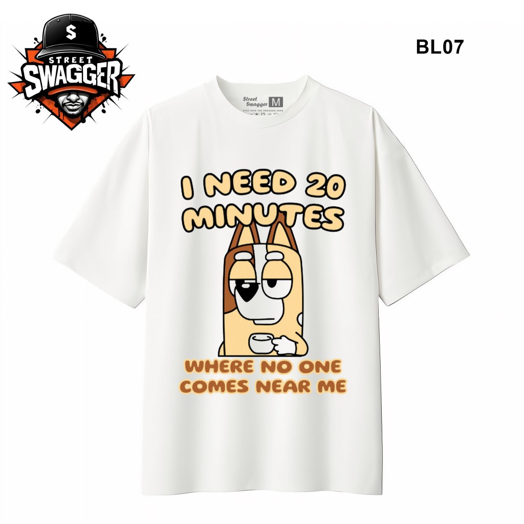 Street Swagger Brand Tổng hợp các mẫu áo thun trắng hoạt hình Bluey ,áo phông Bingo Unisex BL08 BL07