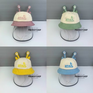  BÉ Dưới 2 Tuổi_Mũ chống giọt bắn chắn gió bụi mưa bucket tai bèo vành phungvyshop-nón   Bo "KIẾNG" SNAIL  