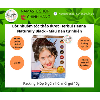 (SẴN 10 MÀU) BỘT NHUỘM TÓC THẢO DƯỢC ẤN ĐỘ - HERBUL HENNA [TẶNG GĂNG TAY + MŨ TRÙM ĐẦU]