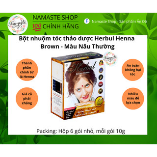 (SẴN 10 MÀU) BỘT NHUỘM TÓC THẢO DƯỢC ẤN ĐỘ - HERBUL HENNA [TẶNG GĂNG TAY + MŨ TRÙM ĐẦU]