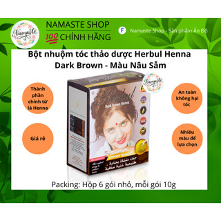 (SẴN 10 MÀU) BỘT NHUỘM TÓC THẢO DƯỢC ẤN ĐỘ - HERBUL HENNA [TẶNG GĂNG TAY + MŨ TRÙM ĐẦU]