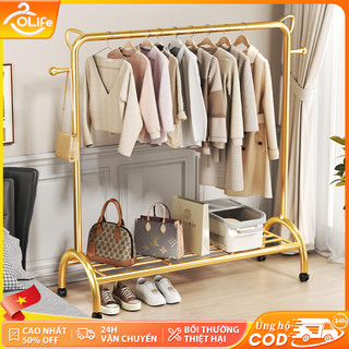  Olife Giá Treo Quần Áo Đa Năng Móc Treo Quần Áo Hình Tai Mèo Giá Phơi Thông Minh Giàn Phơi Đồ Có Bánh Xe Vàng.Đen.Trắng 