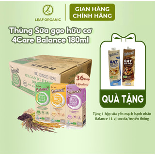 NHẬP MÃ GIẢM 5% Nguyên thùng 36 Hộp sữa gạo hữu cơ 4care Balance organic
